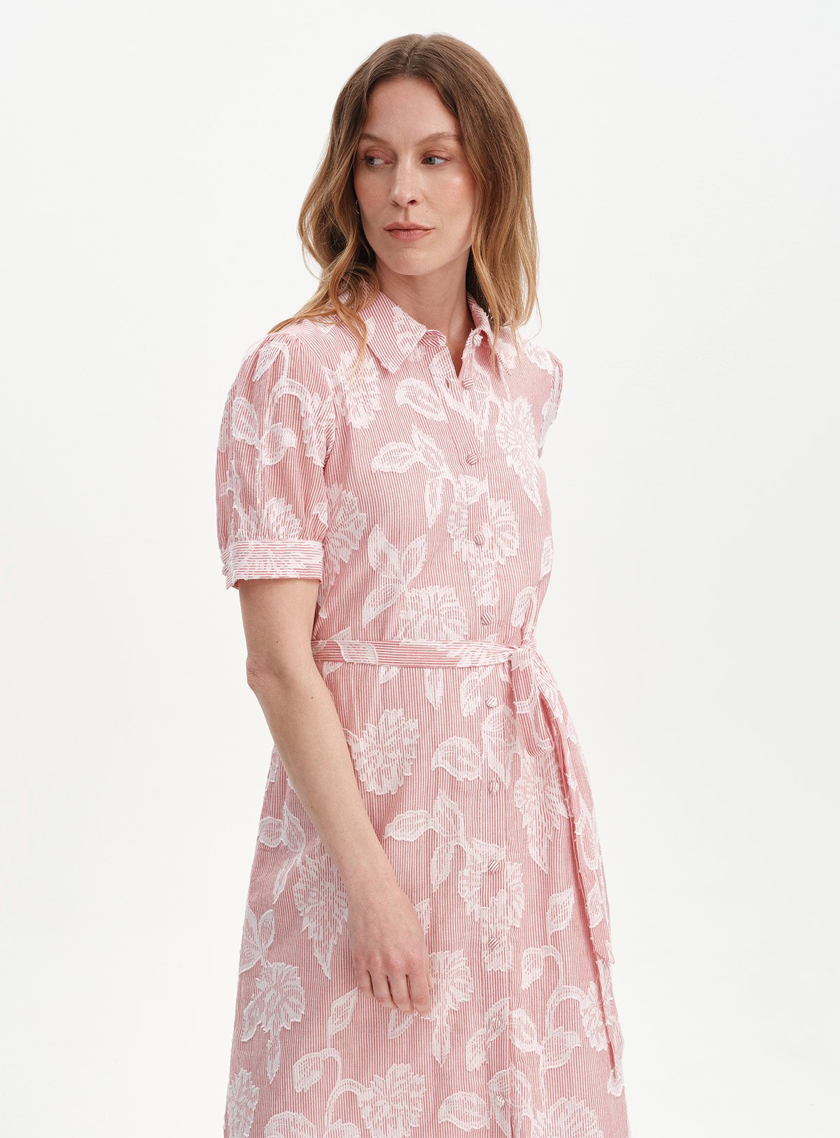 FINERY Mariah Floral Stripe Shirt Dress 14 - Image 4 thumbnail